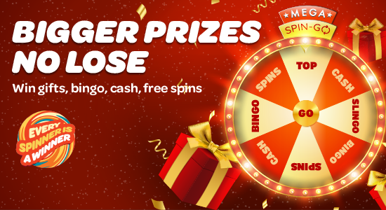 Win BIGGER prizes by playing the Mega Spin-Go Wheel daily on Sun